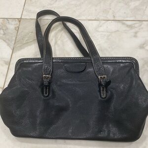 Ann Taylor Leather bag purse nice double strap magnetic closure